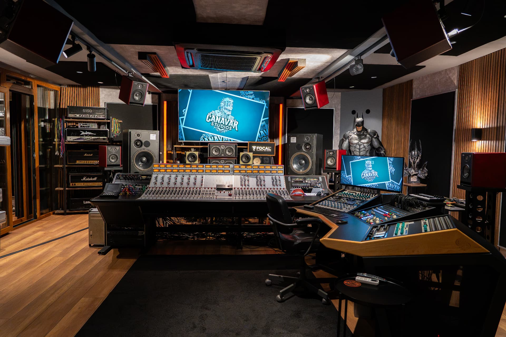 Canavar Studios control room with large format console